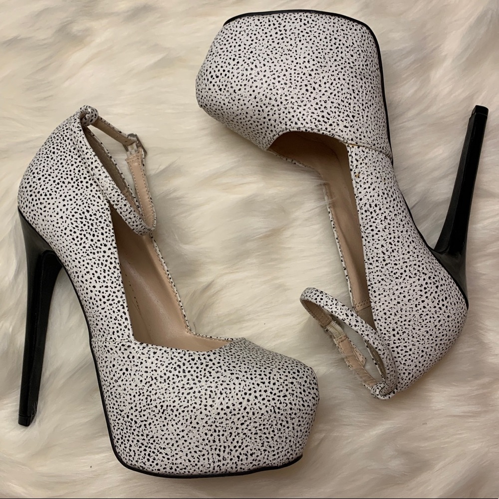 Spotted Black & White Heels